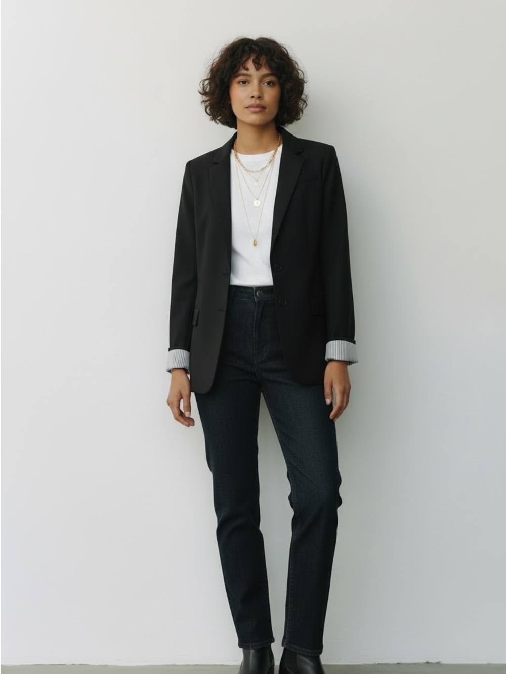 Banana Republic Black Single-Breasted Blazer